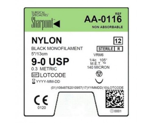 sharpoint_microsuture_aa-0116_suture_with_vrm6_met_needles_9-0_black_nylon 