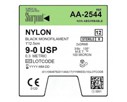 sharpoint_microsuture_aa-2544_black_nylon_9-0_suture_with_double_armed_drm5_med_needles