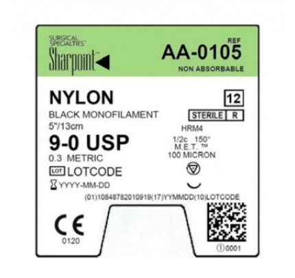 Sharpoint Microsuture AA-0105 Nylon with HRM4 M.E.T. ™ Needle 