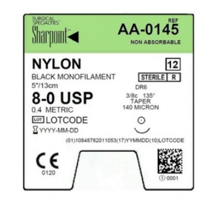 Sharpoint Microsuture AA-0145 Nylon Suture with DR6 TPN Needle 