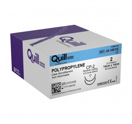 Quill Barbed Double Armed Polypropylene Suture CP-2 RC 