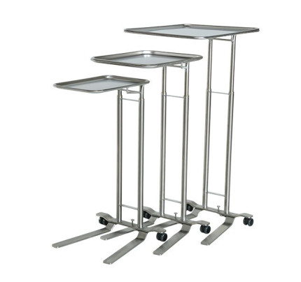 Mid Central Medical 750, 751 and 752 Stainless Steel Foot Control Operated Mayo Stands