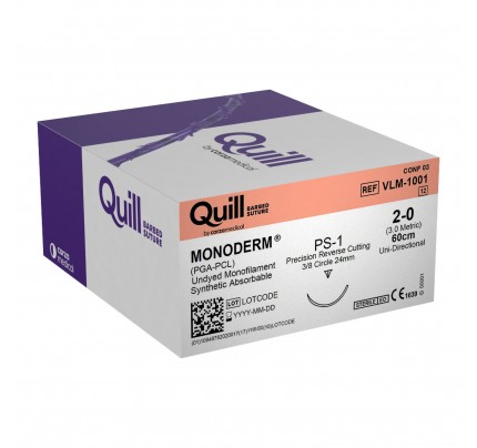 Quill Barbed Single Arm Monoderm Suture, PS-1 PRC 