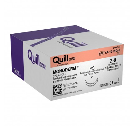 Quill Barbed Double Armed Monoderm Suture, PS PRC Needles 